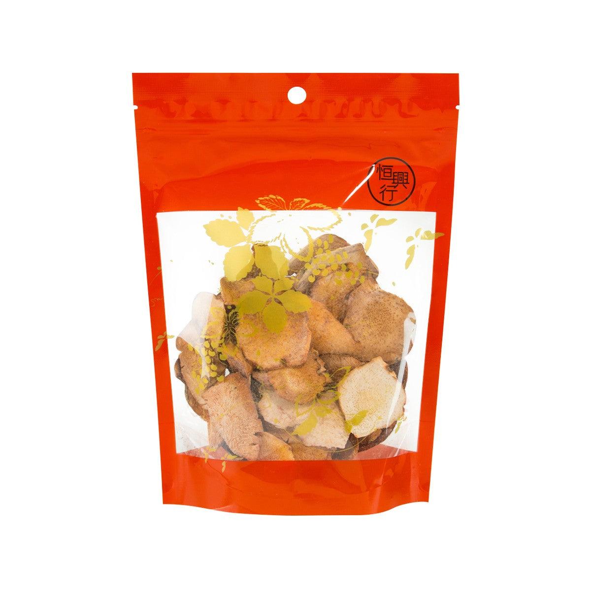 Dried rhizome herb pieces in red resealable pouch, 150 g