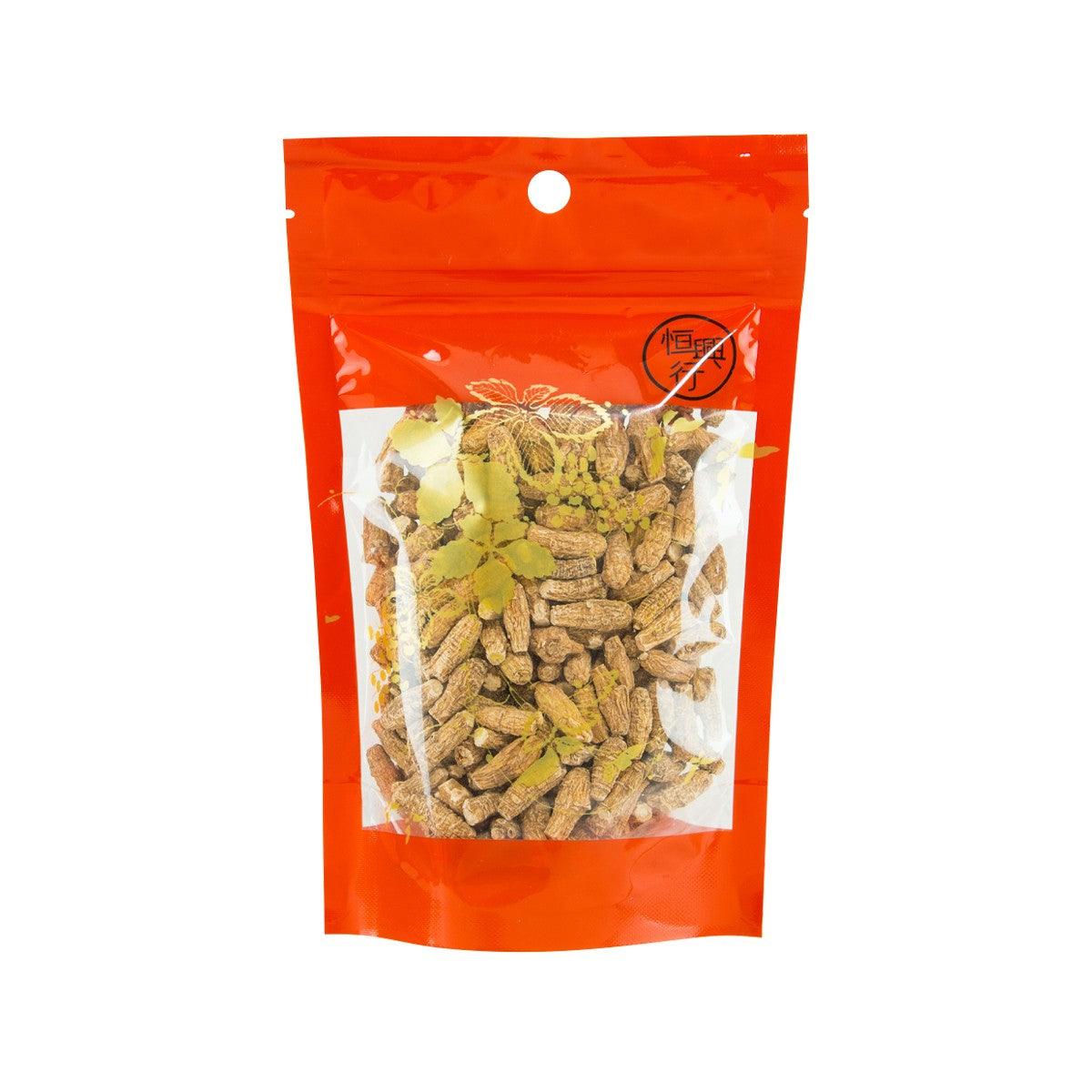 Dried ginseng root pieces in orange pouch, 150g
