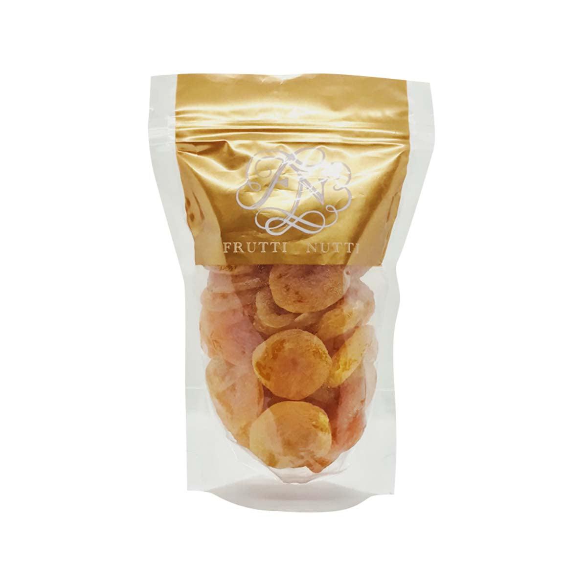 FRUTTI NUTTI dried apricots in resealable pouch, golden orange pieces