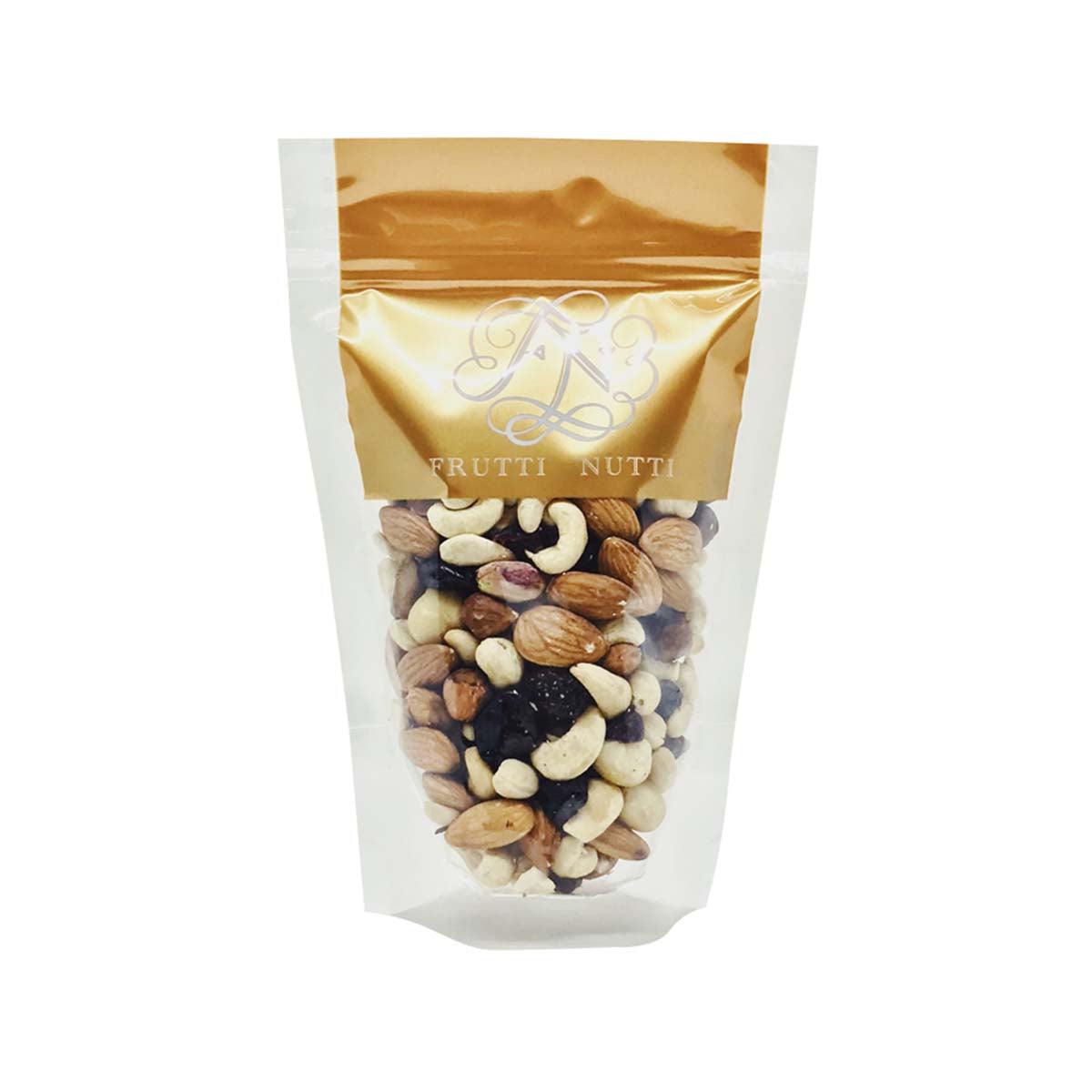 FRUTTI NUTTI dried berries and nuts mix stand-up pouch, assorted nuts and dark berries