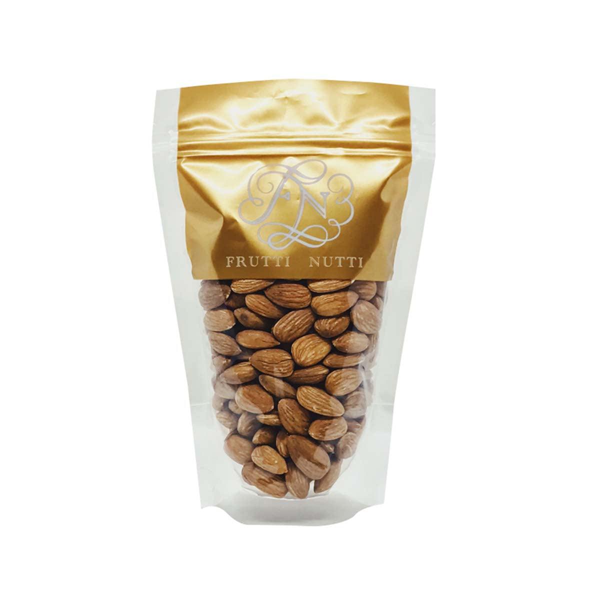 FRUTTI NUTTI roasted and salted almonds in standing foil snack pouch