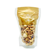 FRUTTI NUTTI roasted salted nuts mix in gold-foil stand-up pouch