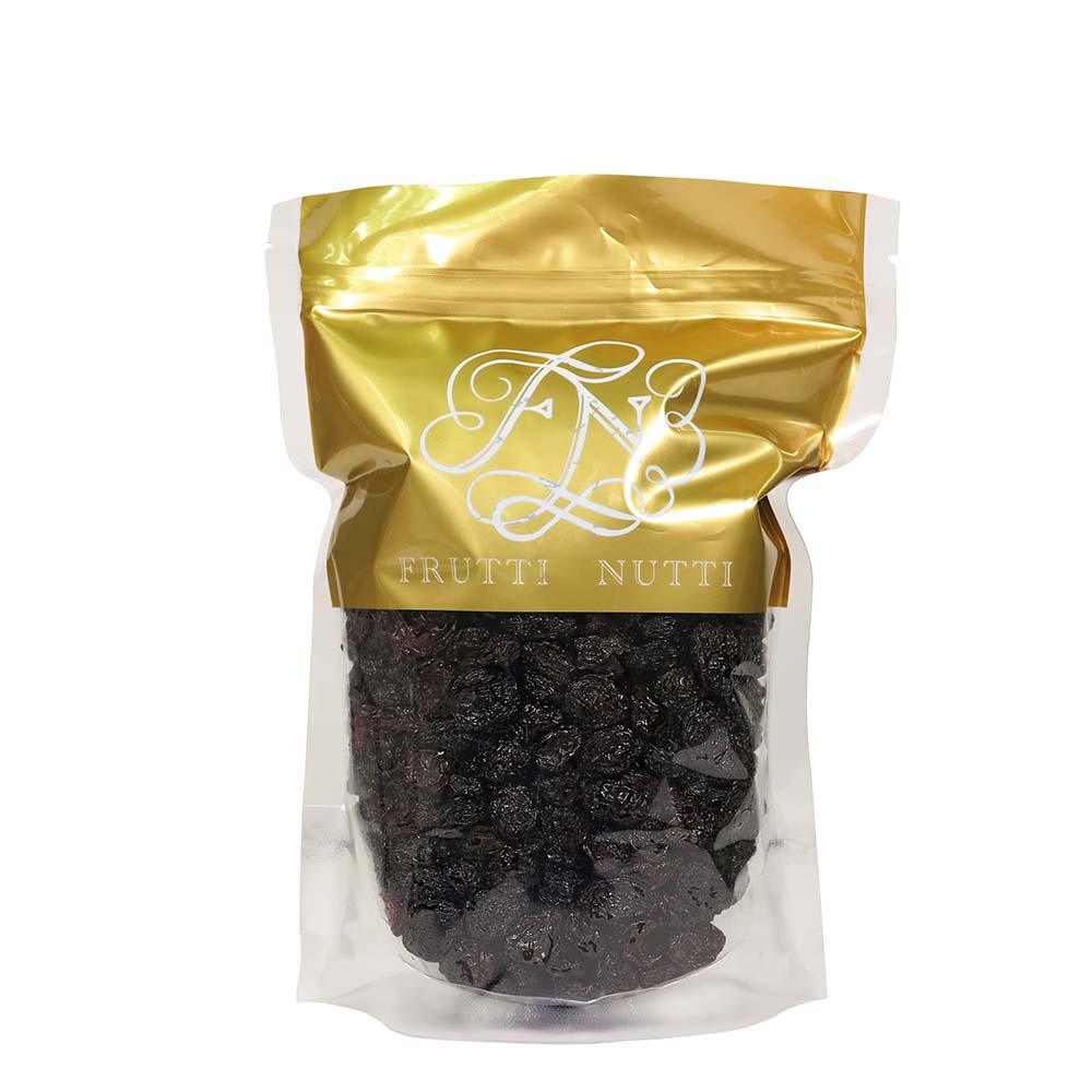 Jumbo flame raisins in gold and clear resealable pouch with brand label