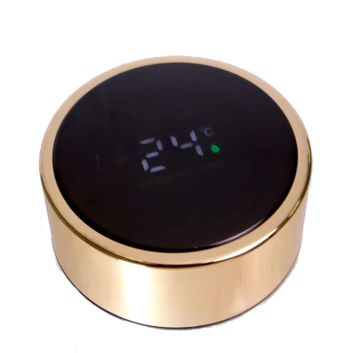 Gold tea infuser base with built-in LED temperature display panel