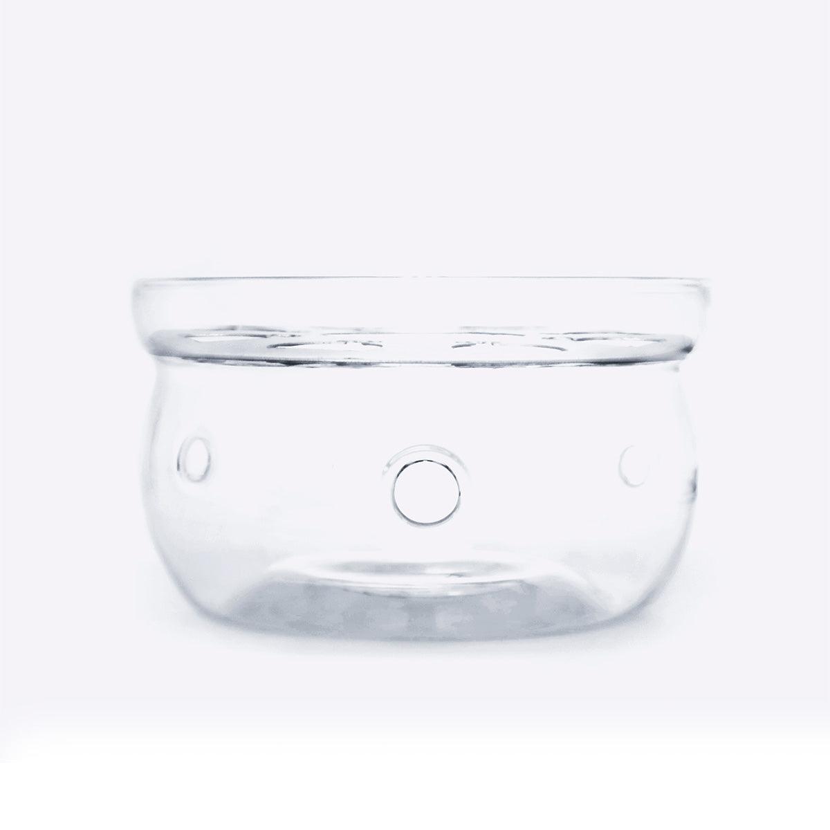 FLORTE glass candle warmer jar with metal knob