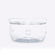 FLORTE glass candle warmer jar with metal knob