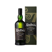 ARDBEG 10 Years single malt scotch whisky bottle with matching box, green label