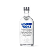 ABSOLUT Vodka bottle, clear glass with silver cap and front label