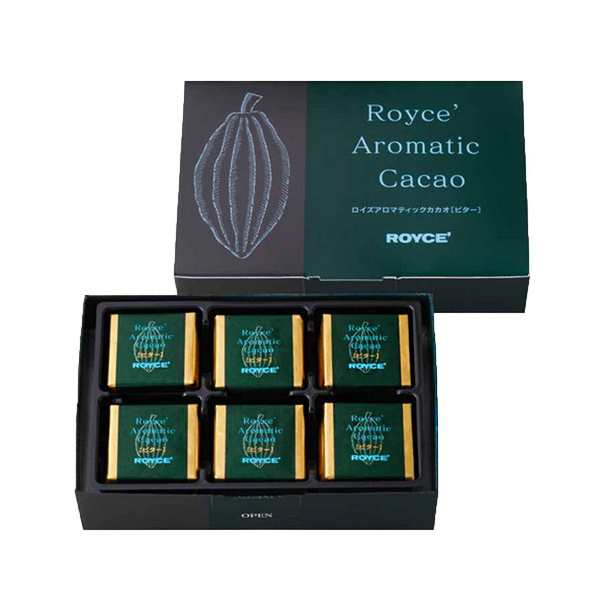 ROYCE' bitter aromatic cacao chocolate gift box with six assorted squares