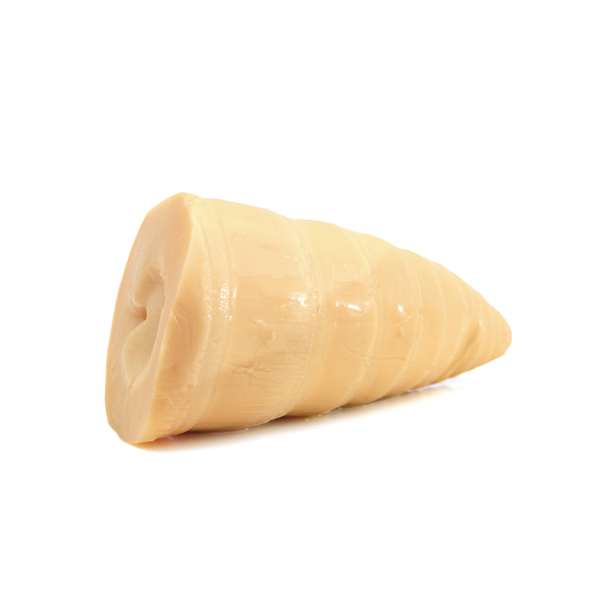 Vacuum-packed bamboo shoot, pale beige, conical cut piece