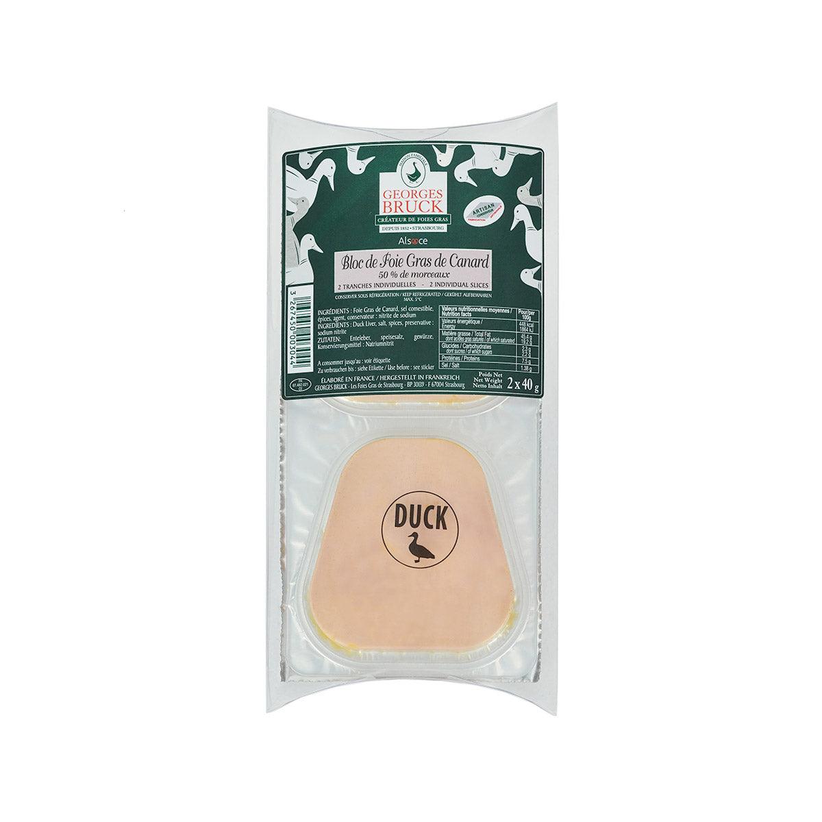 GEORGES BRUCK duck foie gras block in sealed package pouch, 80 g
