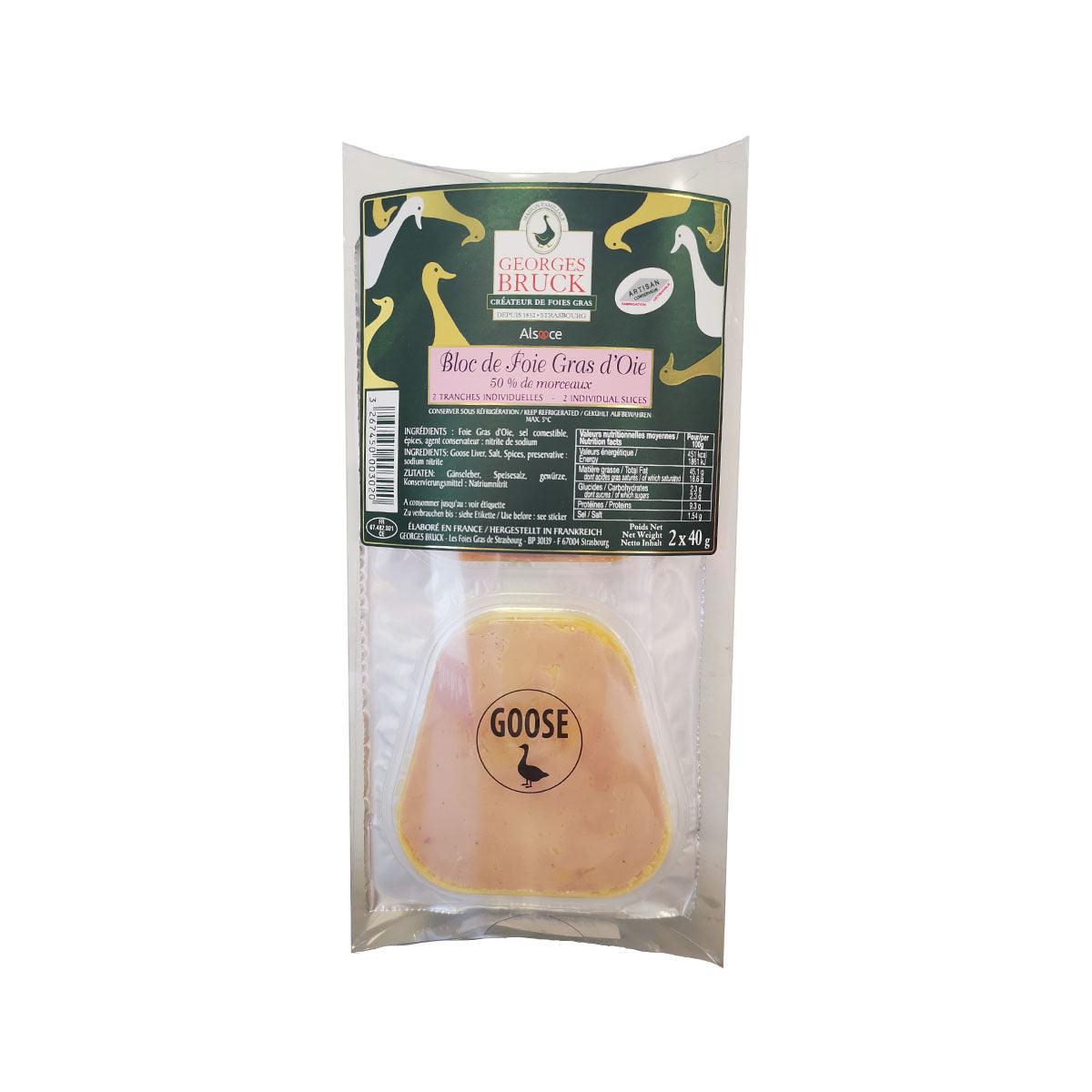 GEORGES BRUCK goose foie gras block in sealed pouch, 80 g