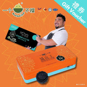 Black thorn durian snowy mooncake gift box with black mooncakes and cut piece