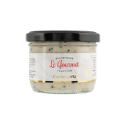 Le Gourmet caviar tarama in glass jar with black lid and cream label