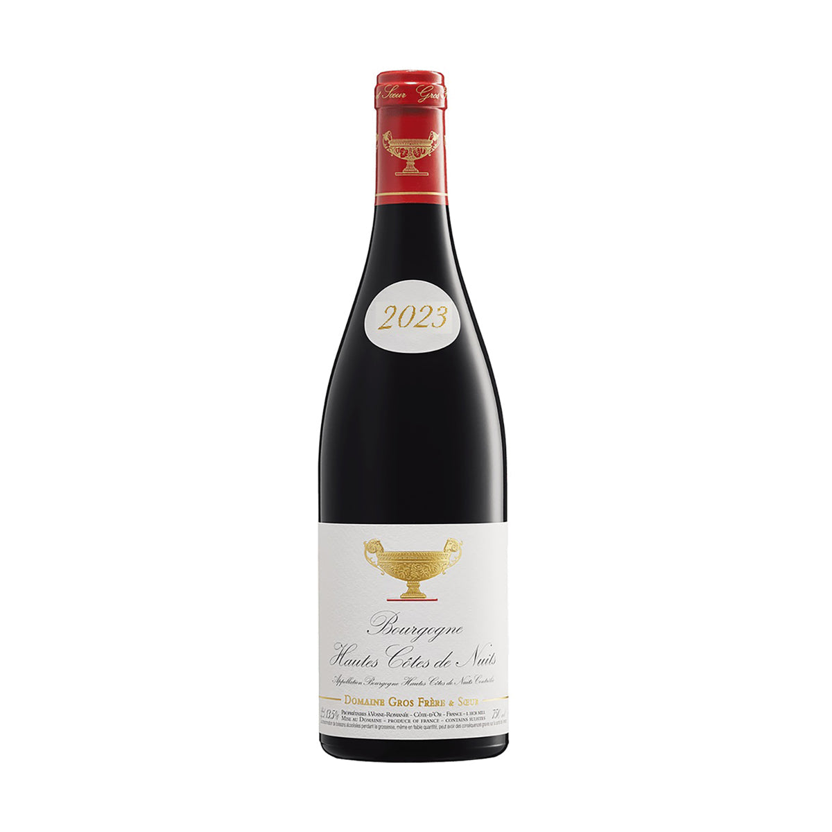 Burgundy red wine bottle, Hautes Cotes de Nuits, 2023 vintage, 750 mL
