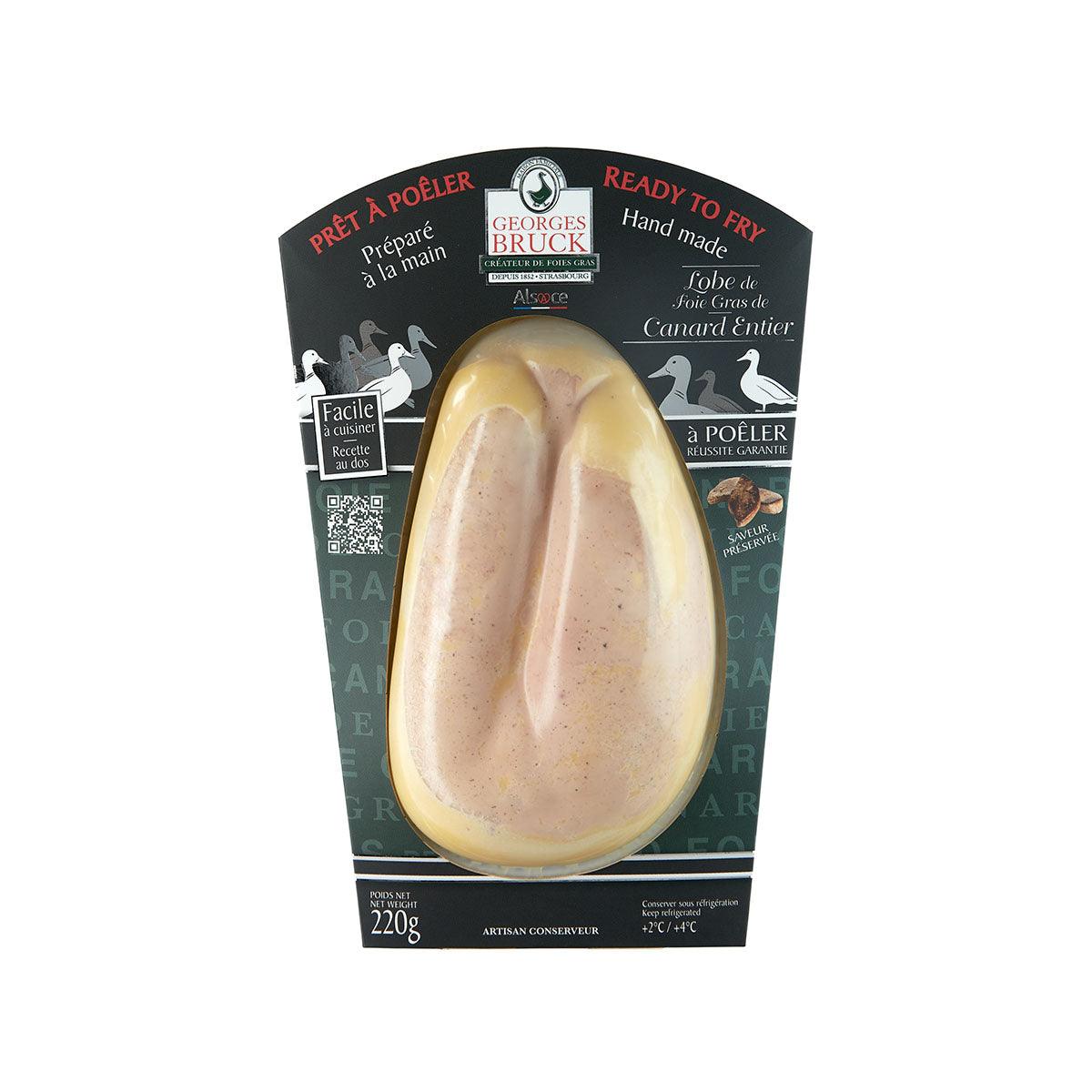 Duck foie gras lobe in ready-to-fry pouch, 220g
