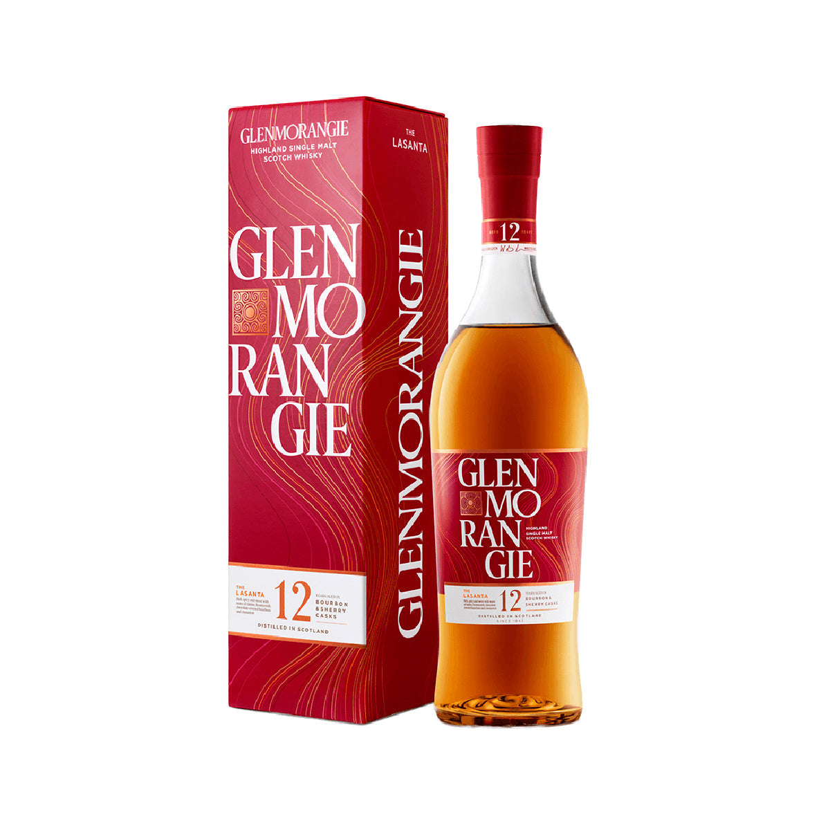 GLENMORANGIE Lasanta 12 single malt whisky bottle with matching gift box, 700 mL