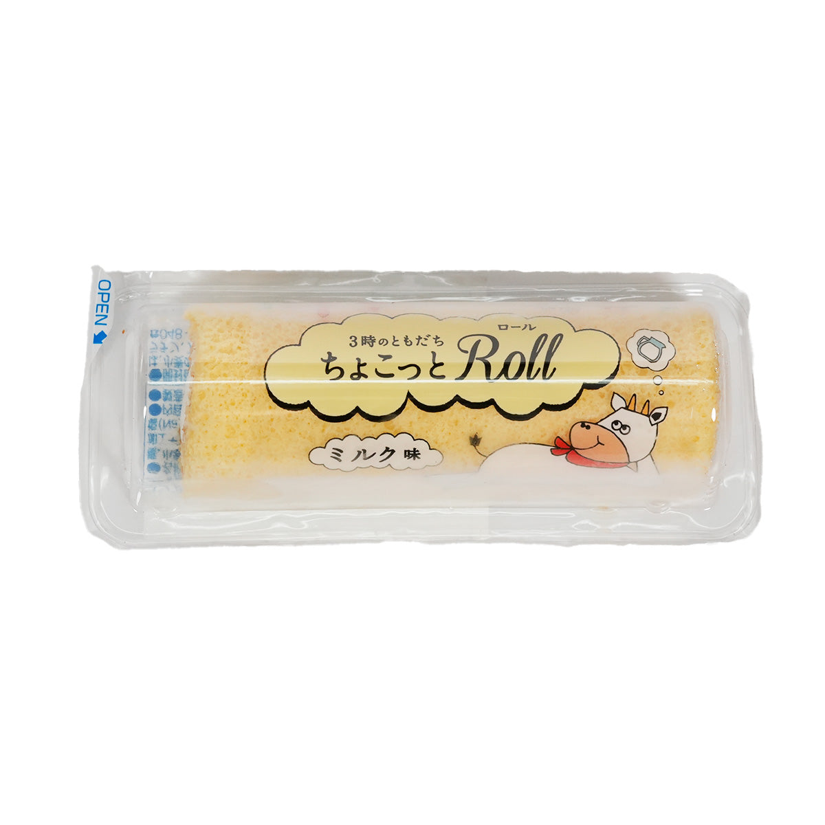 EASTNINE milk swiss roll in clear plastic package with front label