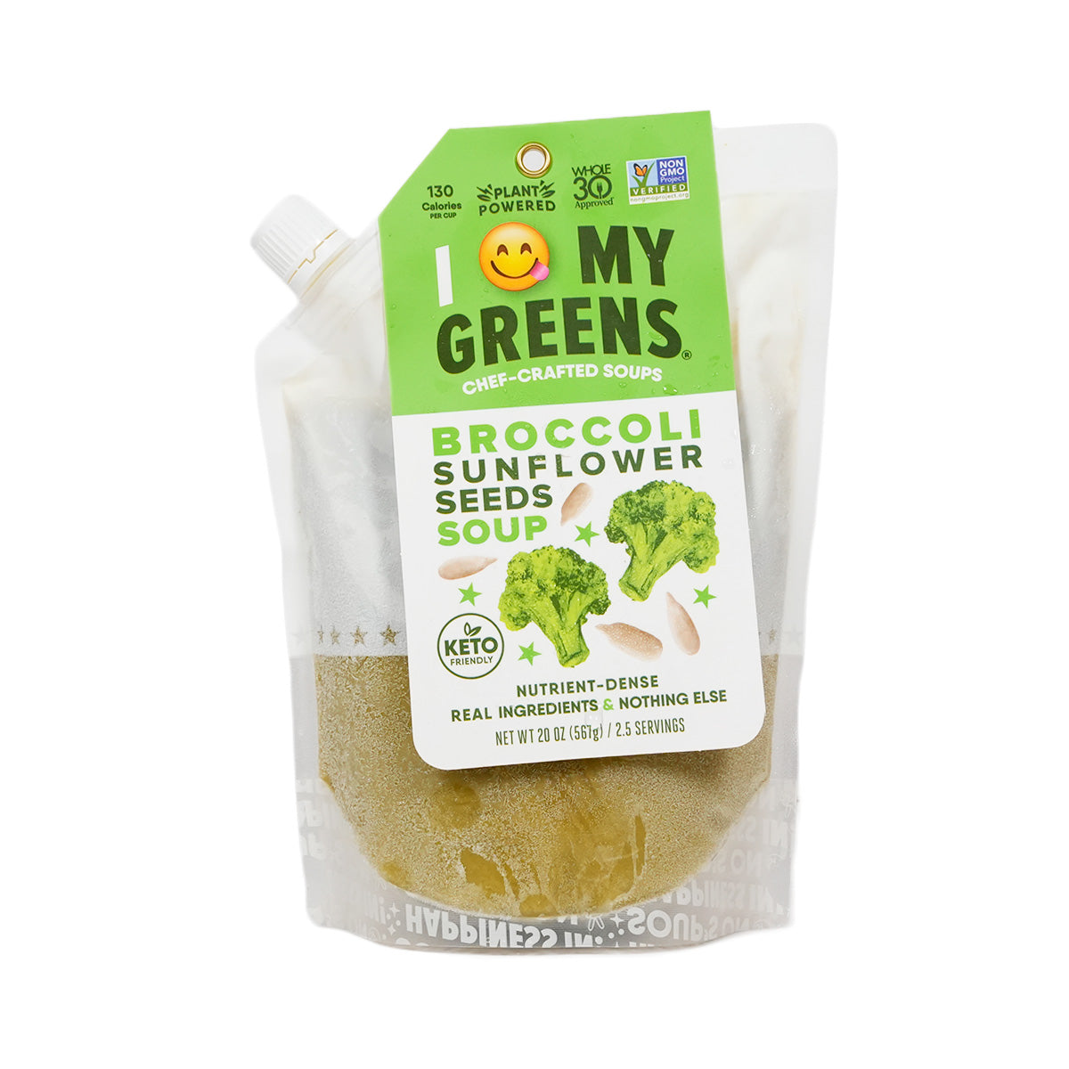 IEATMYGREENS broccoli & sunflower seed soup pouch, ready-to-eat 567 g