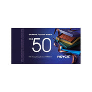 ROYCE' $50 shopping voucher with 50 value and ribbon graphic