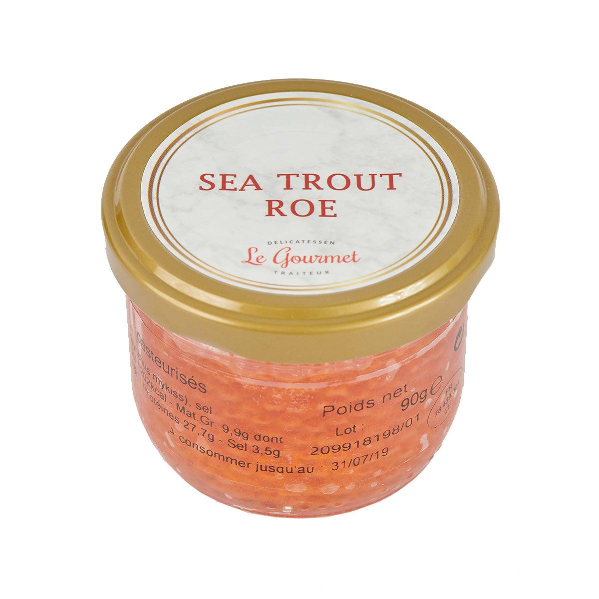 LE GOURMET sea trout roe pasteurized in glass jar with gold lid, 90 g