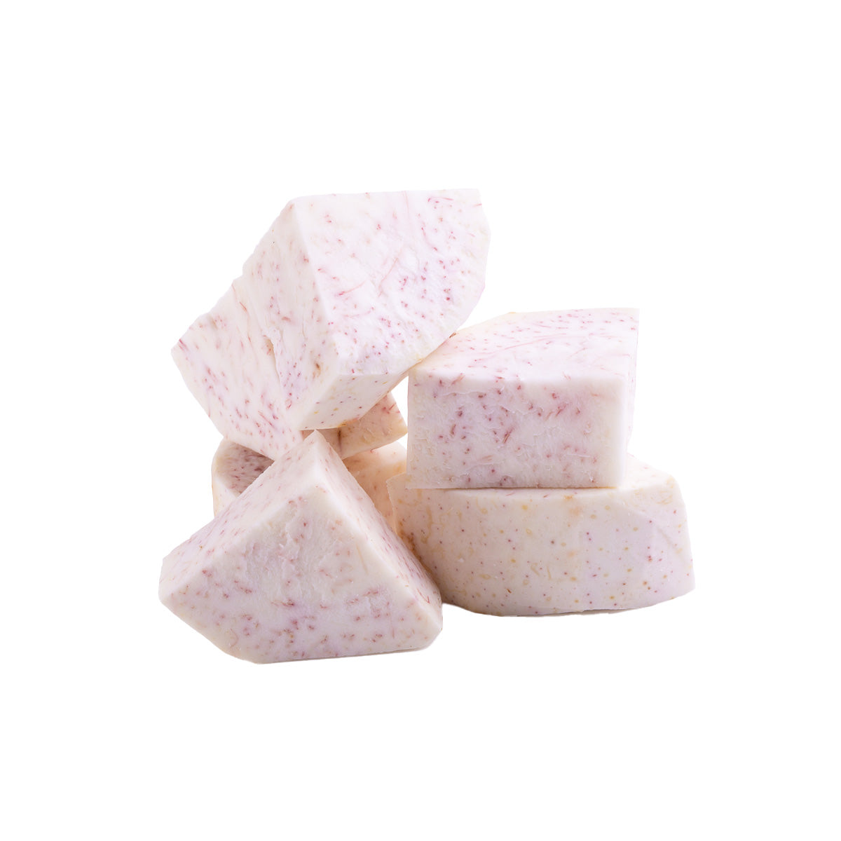 Skinless taro cubes with pink speckles, 300g pack