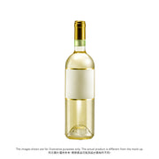 White wine bottle with gold foil neck and light label