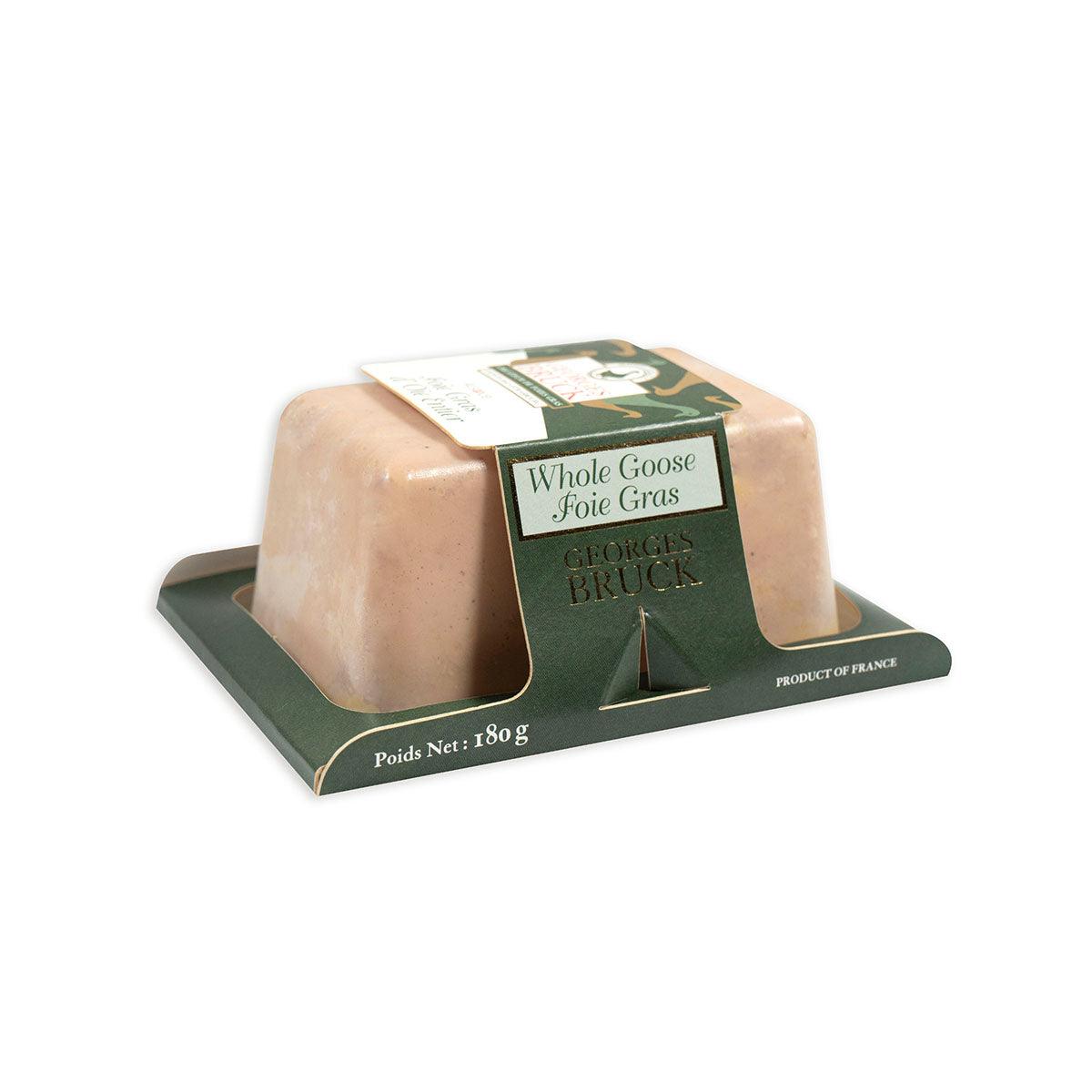 Whole Goose Foie Gras terrine by GEORGES BRUCK, 180 g, in branded packaging