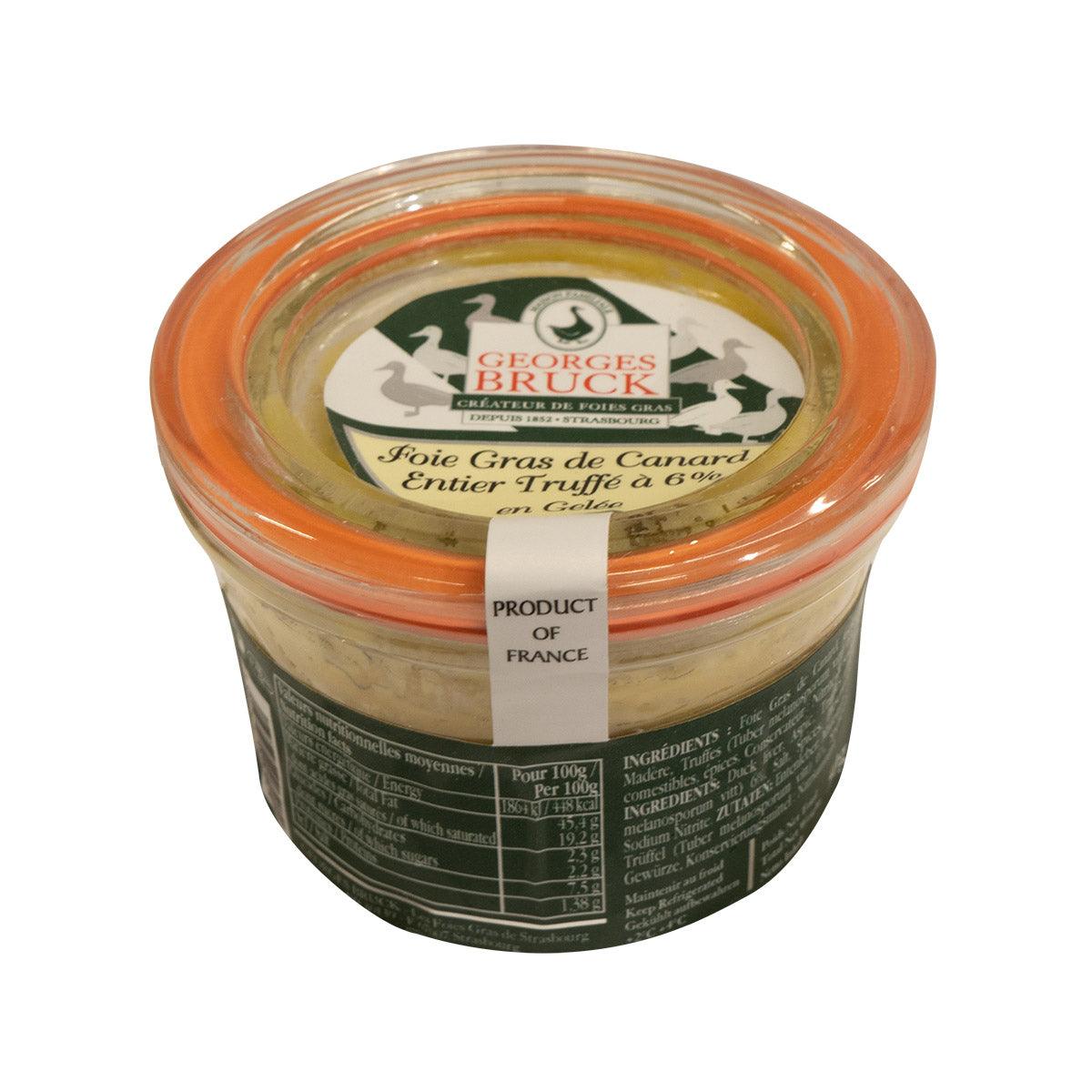 GEORGES BRUCK whole duck foie gras with truffle in a glass jar