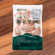 Frozen chicken wing pieces pouch, natural light-brown raw meat, IQF pack