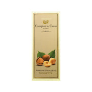 COMPTOIR DU CACAO hazelnut praline chocolate bar in beige foil package