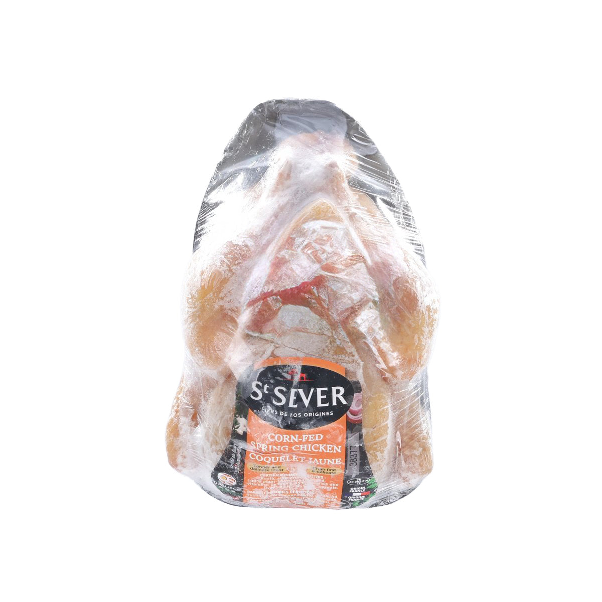 Bagged frozen whole chicken by StSEVER, clear outer packaging