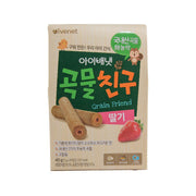 Strawberry Grain Friend snack pouch with cartoon grain stick graphics, 8 x 5g.