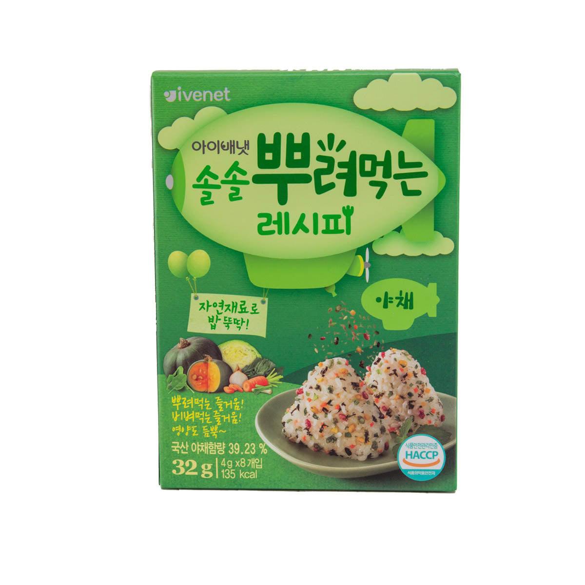 IVENET vegetable seaweed sprinkling recipe pack, front view, 32 g