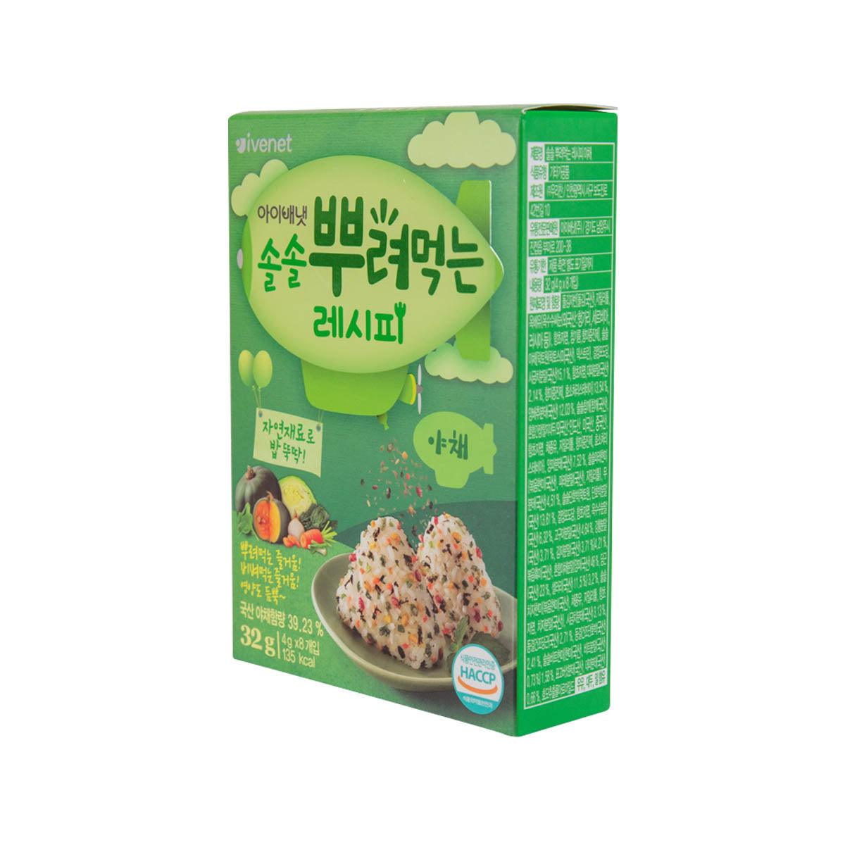 IVENET vegetable seaweed sprinkling recipe pack, side view, 32 g