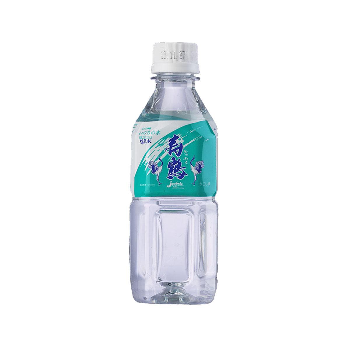 JYUKAKU thermal spring water bottle, 350mL, clear plastic with turquoise label