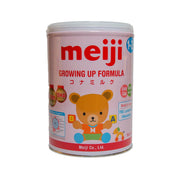 MEIJI Growing Up Formula can with bear graphic and DHA text