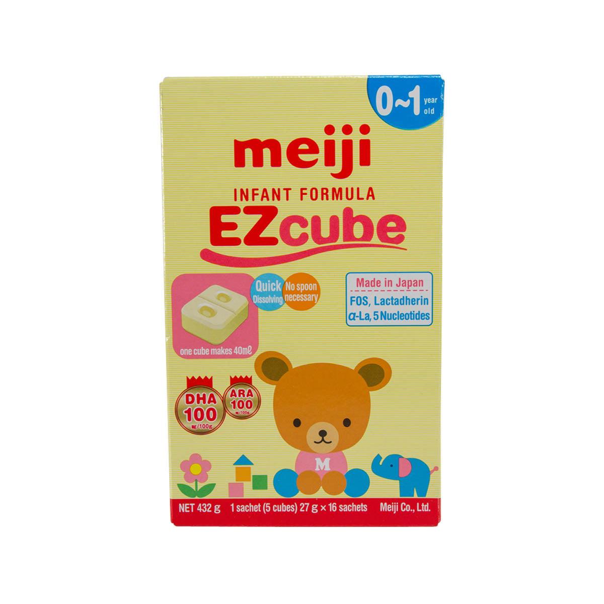 meiji Infant Formula EZcube box, front view, 0-1 years, 540g