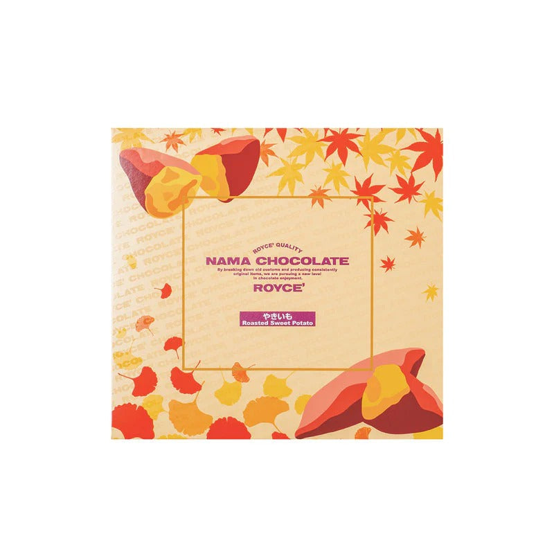 ROYCE' Nama chocolate outer box with roasted sweet potato design