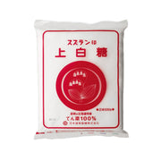 SUZURAN white beet sugar 500g bag, white pouch with red label and graphics