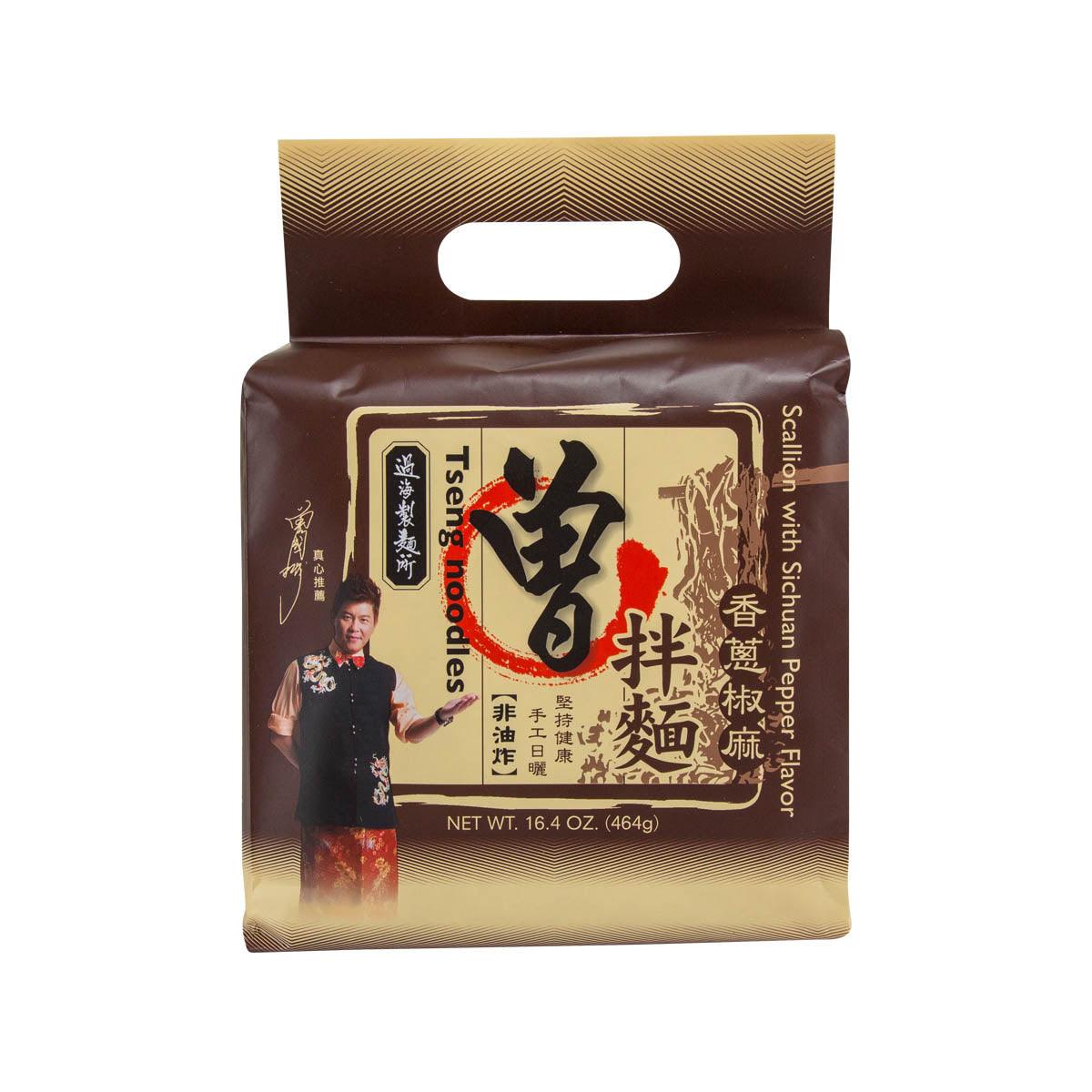 TSENG scallion Sichuan-pepper noodles, 464 g pouch.